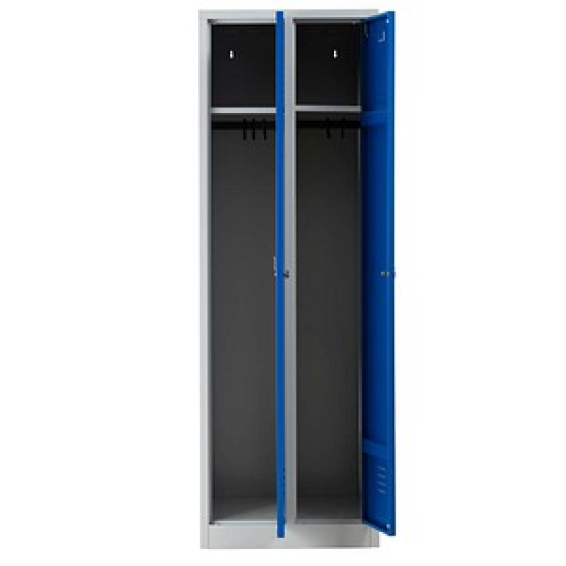 Gürkan Spind lichtgrau, enzianblau 103492, 2 Schließfächer 60,0 x 50,0 x 180,0 cm – Bild 1 von 7