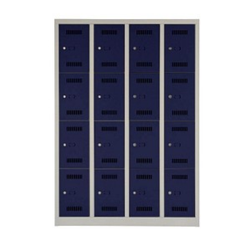 BISLEY Schließfachschrank MonoBloc ML11Q4 lichtgrau, oxfordblau ML11Q4505, 16 Schließfächer 118,3 x 50,0 x 170,0 cm – Bild 1 von 4