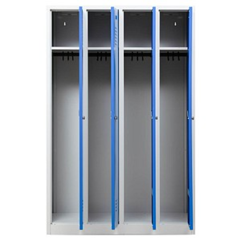 Gürkan Spind lichtgrau, enzianblau 105036, 4 Schließfächer 117,0 x 50,0 x 180,0 cm – Bild 1 von 7