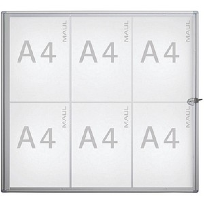 MAUL Schaukasten Extraslim grau 6x DIN A4 71,1 x 2,7 x 65,5 cm, 1 St.