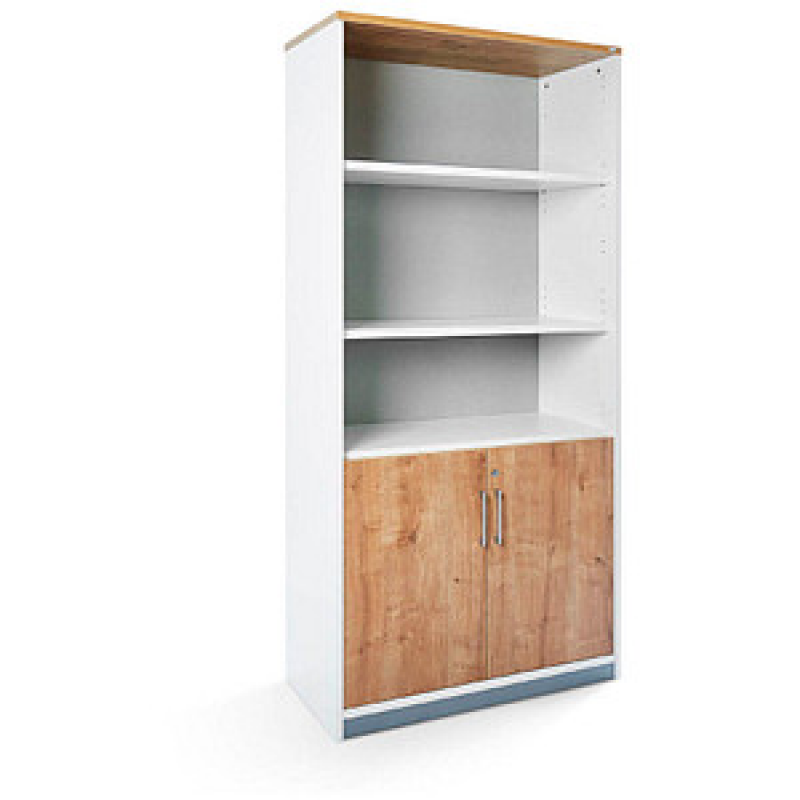 rocada Regalschrank, 1103AW08 weiß, eiche 90,0 x 45,0 x 195,0 cm, 1 St.