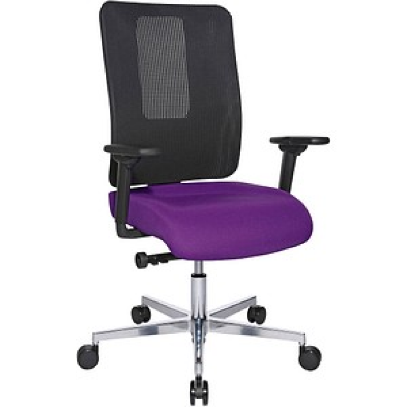 Topstar Bürostuhl Sitness Open X (N) Deluxe Alu mit Schiebesitz, OX39WTW2 T330 Stoff lila, Gestell alu – Bild 1 von 6