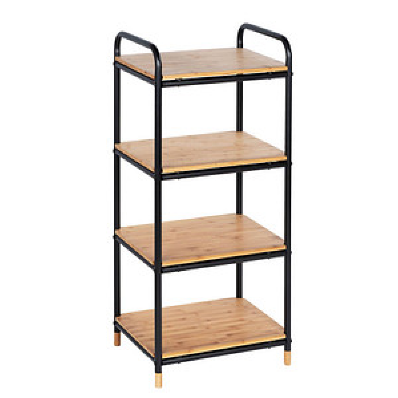 WENKO Beistellregal Loft braun, schwarz 42,0 x 33,5 x 94,5 cm, 1 St. – Bild 1 von 8