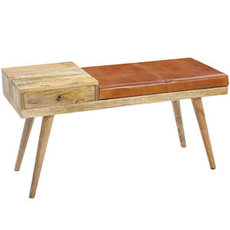 WOHNLING Sitzbank WL5.322 braun Leder 100,0 cm – Bild 1 von 5