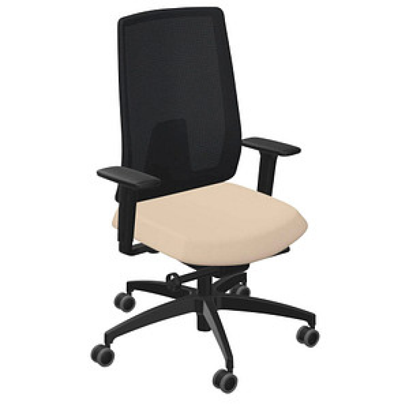 Dauphin Bürostuhl Indeed mesh Stoff beige, Gestell schwarz – Bild 1 von 4