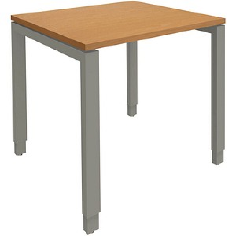 fm Sidney höhenverstellbarer Schreibtisch buche rechteckig, 4-Fuß-Gestell Quadratrohr silber 80,0 x 80,0 cm – Bild 1 von 2
