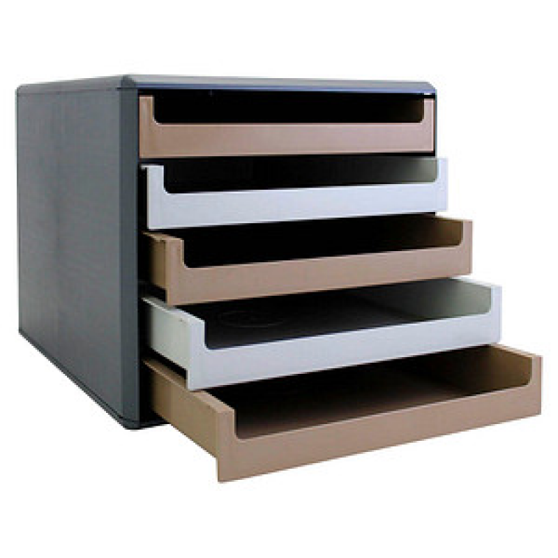 M&M Schubladenbox karamell, vanille 30057677BE, DIN A4 mit 5 Schubladen, 1 St. – Bild 1 von 2