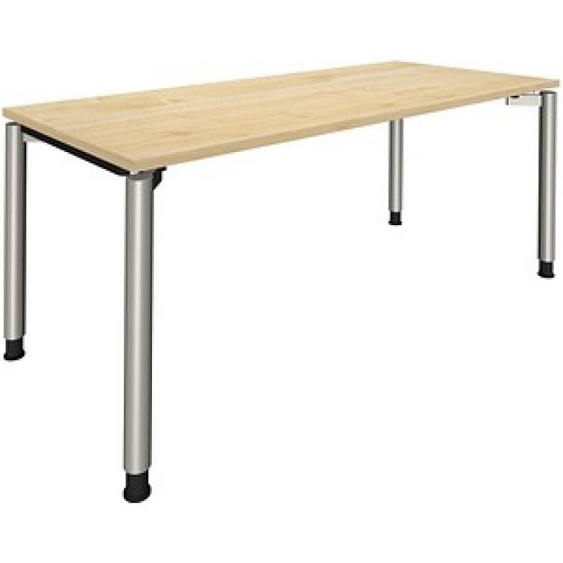 fm Sidney höhenverstellbarer Schreibtisch königsahorn rechteckig, 4-Fuß-Gestell Rundrohr silber 180,0 x 80,0 cm – Bild 1 von 2