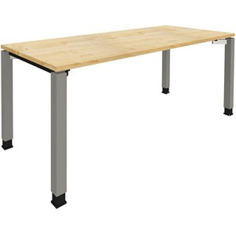 fm Sidney höhenverstellbarer Schreibtisch königsahorn rechteckig, 4-Fuß-Gestell Quadratrohr silber 180,0 x 80,0 cm – Bild 1 von 2