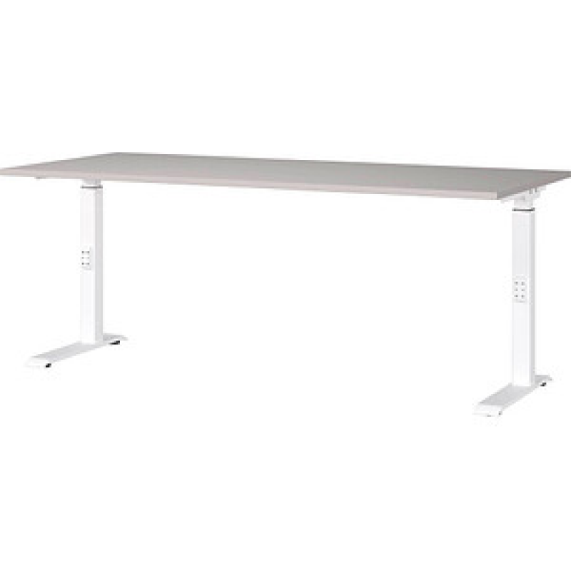 GERMANIA DOWNEY höhenverstellbarer Schreibtisch kaschmir rechteckig, C-Fuß-Gestell weiß 180,0 x 80,0 cm – Bild 1 von 5