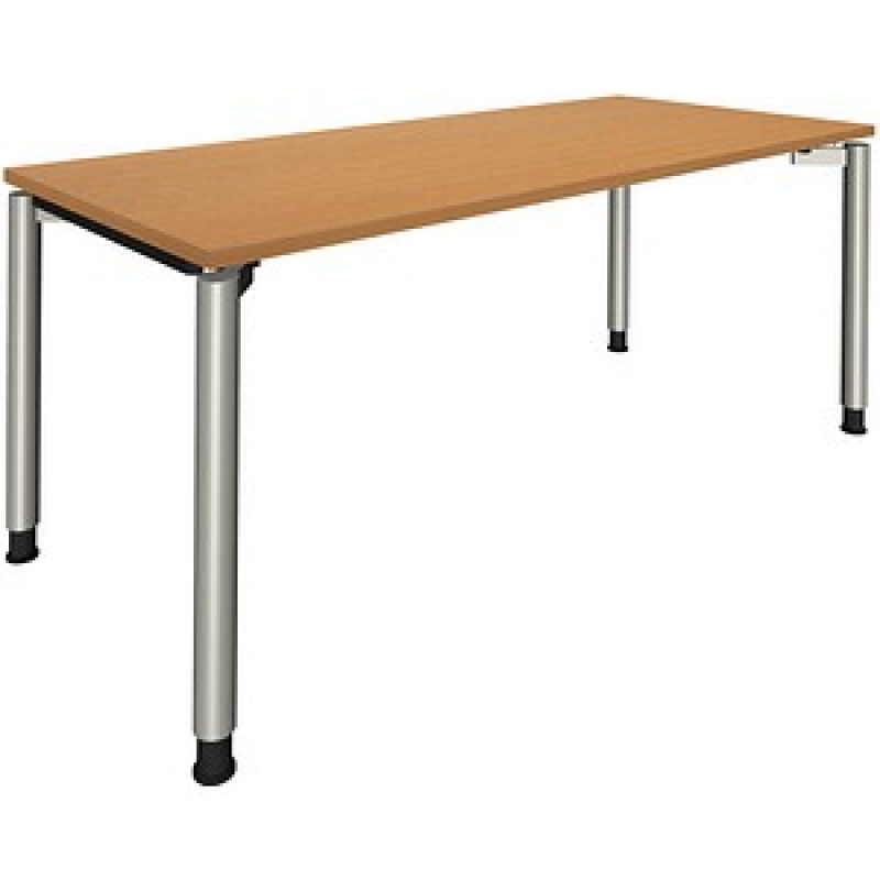 fm Sidney höhenverstellbarer Schreibtisch buche rechteckig, 4-Fuß-Gestell Rundrohr silber 180,0 x 80,0 cm – Bild 1 von 2