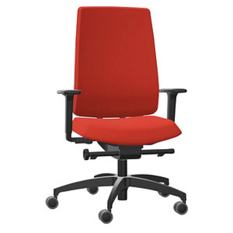 Dauphin Bürostuhl Indeed operator Stoff orange, Gestell schwarz – Bild 1 von 7