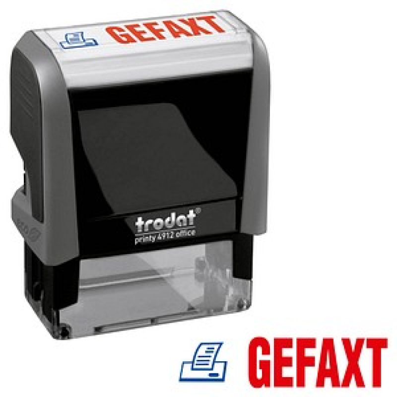 trodat Textstempel "Gefaxt" printy 4912 office selbstfärbend blau, rot ohne Logo, 1 St. – Bild 1 von 6