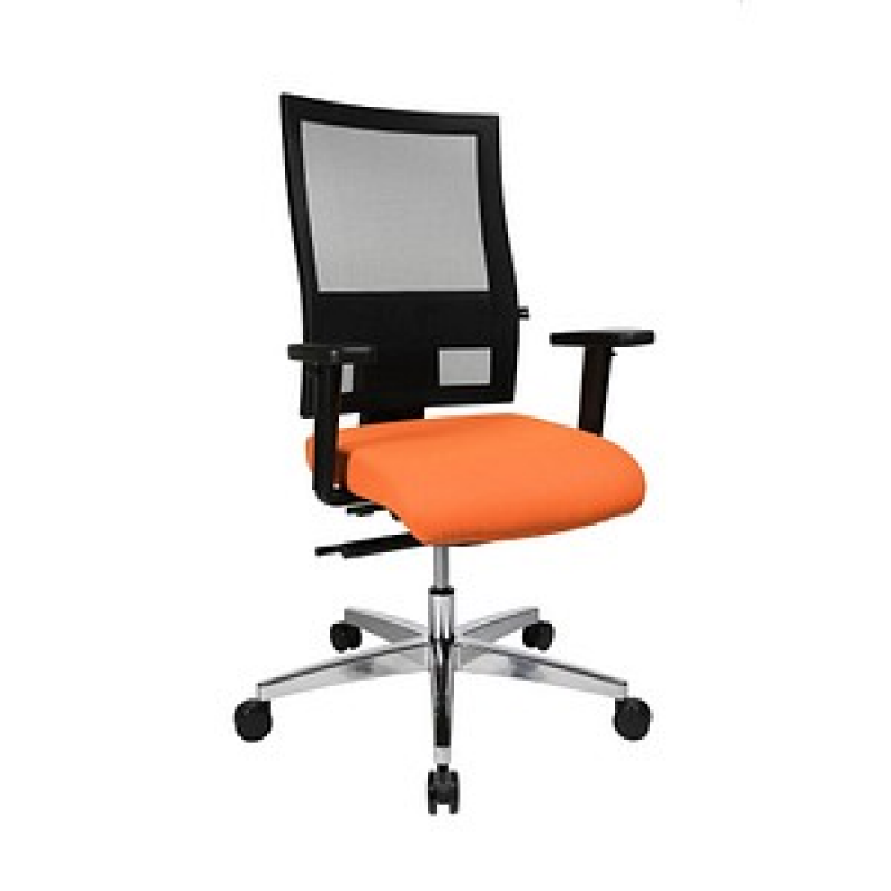 Topstar Bürostuhl Profi Net 11, PS59H T34 Stoff orange, Gestell alu – Bild 1 von 4