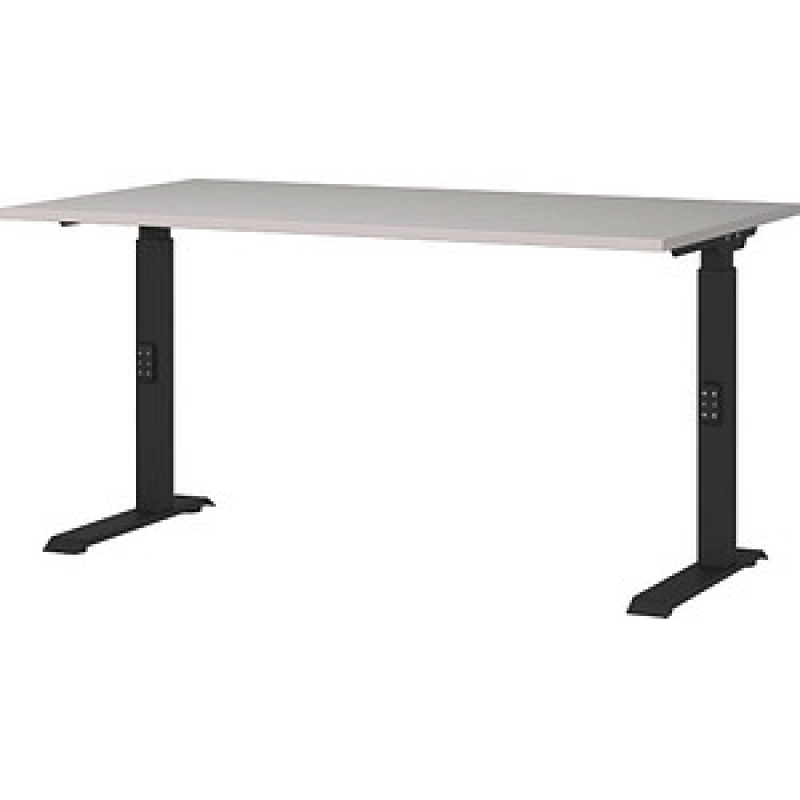 GERMANIA DOWNEY höhenverstellbarer Schreibtisch kaschmir rechteckig, C-Fuß-Gestell schwarz 140,0 x 80,0 cm – Bild 1 von 5