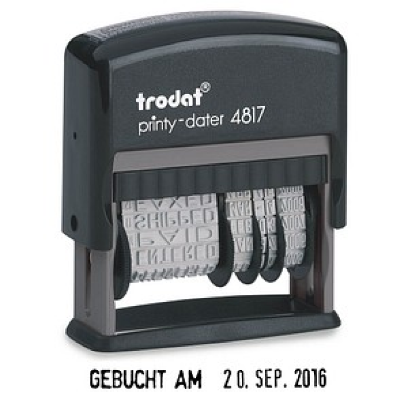 trodat Datumstempel mit Text printy dater 4817 selbstfärbend schwarz ohne Logo, 1 St. – Bild 1 von 8