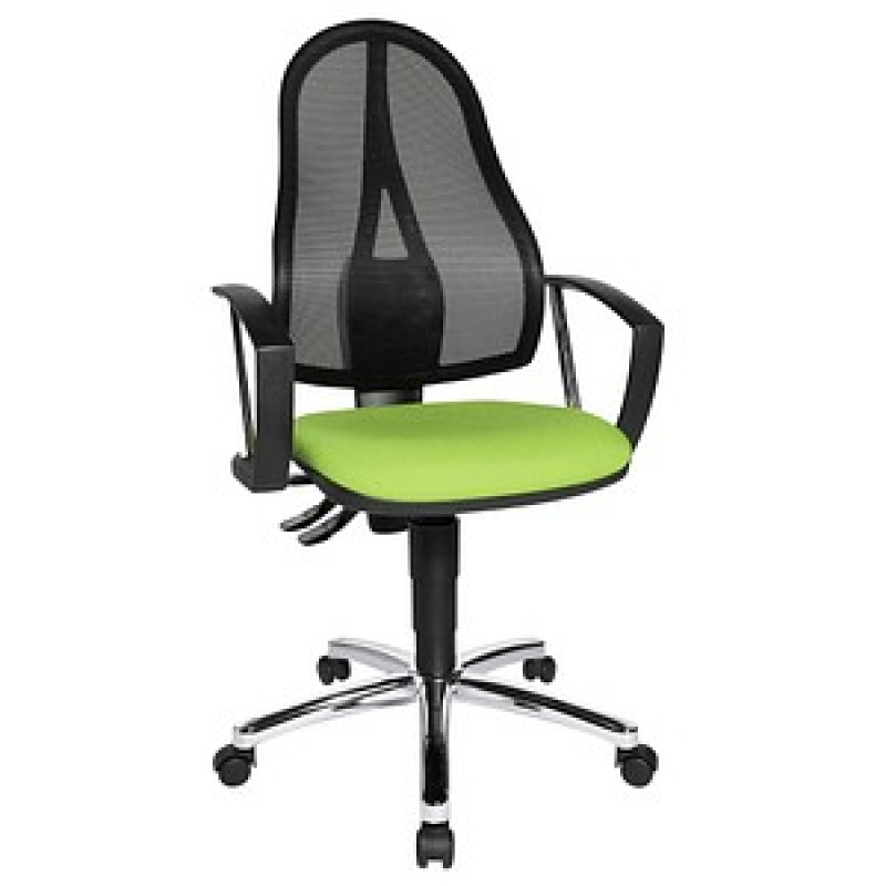 Topstar Bürostuhl Point 60 Netz Plus, G050 Stoff grün, Gestell chrom – Bild 1 von 6