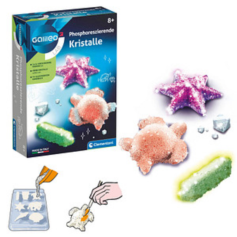 Clementoni Experimentierkasten Phosphoreszierende Kristalle mehrfarbig – Bild 1 von 6