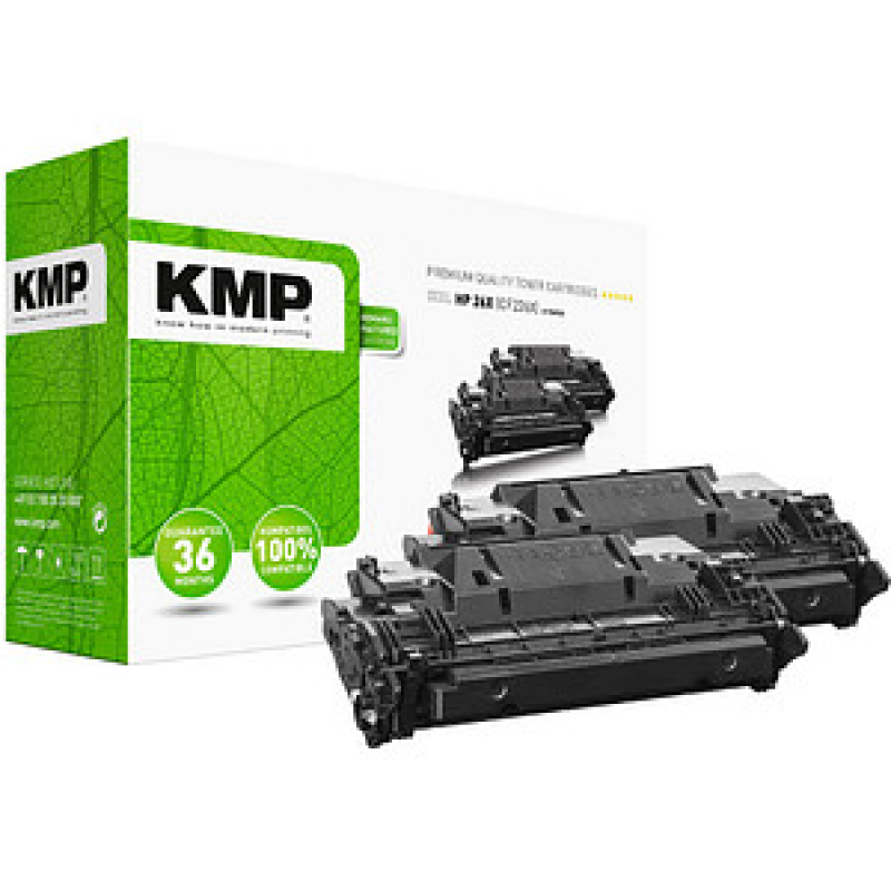 KMP H-245XD schwarz Toner kompatibel zu HP 26X; Canon 052H(CF226XD; 2200C002), 2er-Set – Bild 1 von 3
