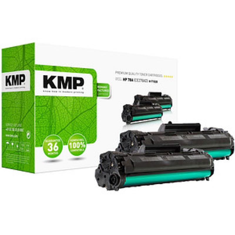 KMP H-T152D schwarz Toner kompatibel zu HP 78A (CE278AD), 2er-Set – Bild 1 von 3