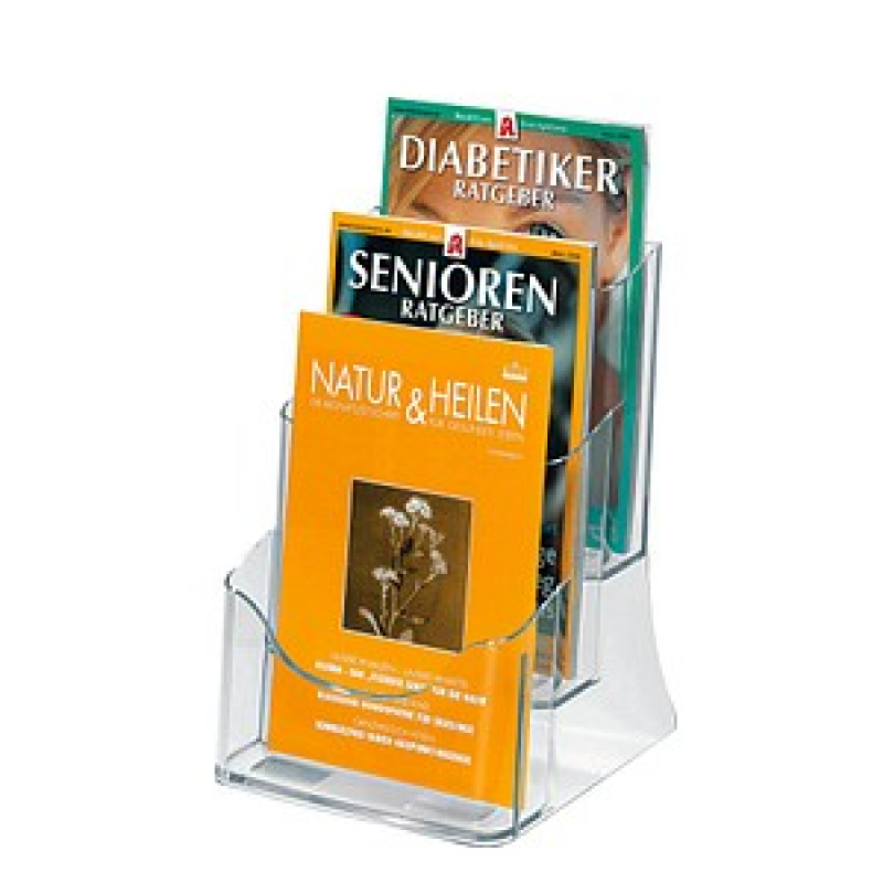 SIGEL Tischprospekthalter transparent DIN A5 3 Fächern 17,5 x 15,0 x 29,0 cm, 1 St. – Bild 1 von 4