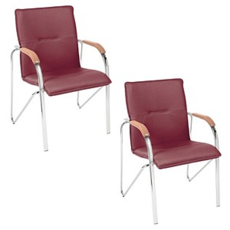 Nowy Styl Besucherstühle Samba bordeaux Kunstleder, 2 St. – Bild 1 von 4