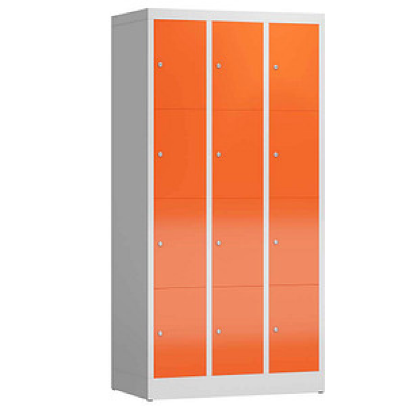 ClassiX Schließfachschrank feuerrot, lichtgrau X-520434, 12 Schließfächer 87,0 x 50,0 x 180,0 cm – Bild 1 von 2