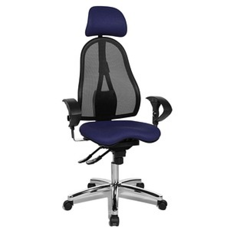 Topstar Bürostuhl Sitness 45, ST99U L58X Stoff blau, Gestell chrom – Bild 1 von 4