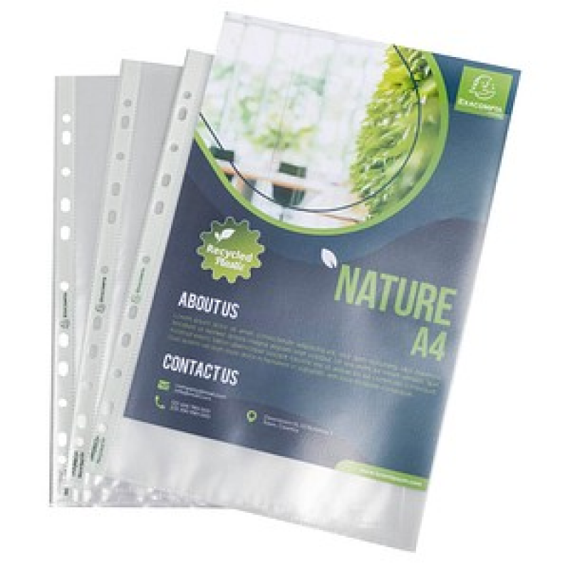 Exacompta Prospekthüllen Forever DIN A4 transparent genarbt 0,09 mm, 50 St. – Bild 1 von 3