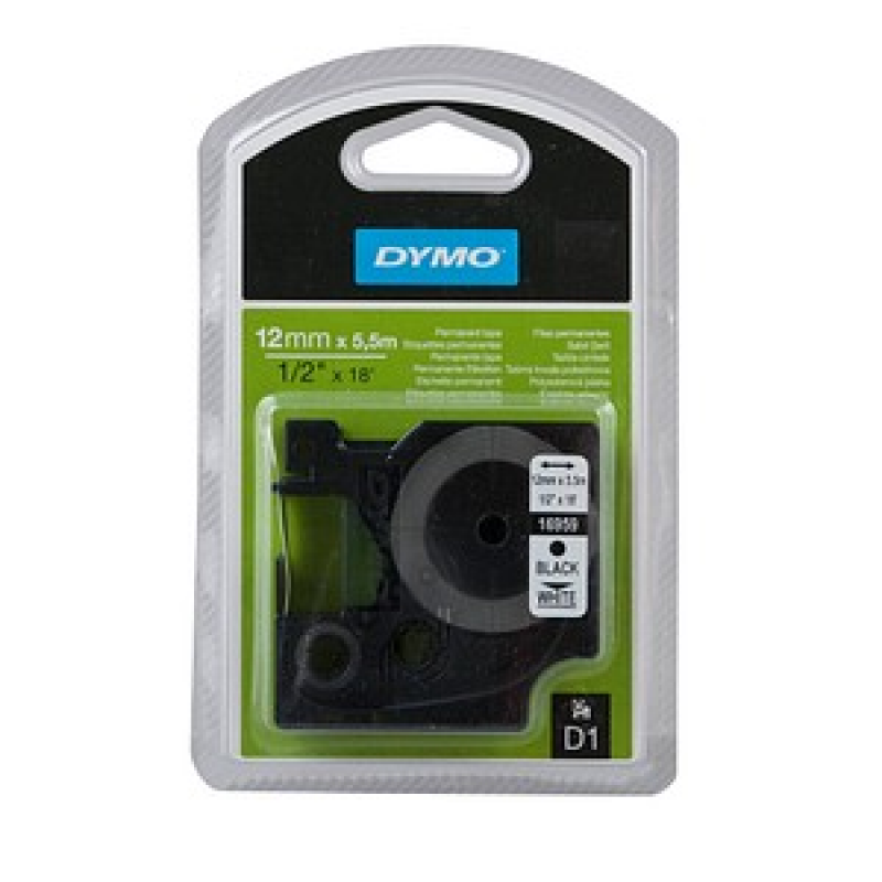 DYMO Schriftband D1 16959 S0718060, 12 mm, schwarz auf weiß, 1 St.