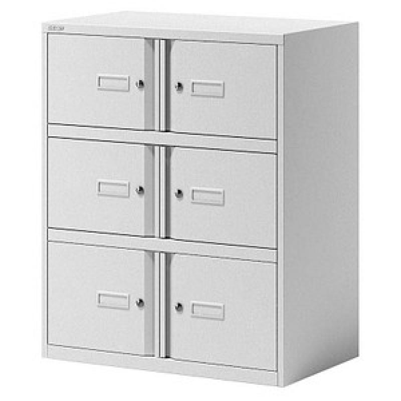 BISLEY Schließfachschrank Essentials verkehrsweiß YELD0810696, 6 Schließfächer 80,0 x 47,0 x 100,0 cm – Bild 1 von 3