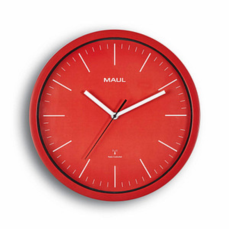 MAUL Funkwanduhr MAULjump rot Kunststoff, Ø 31,0 cm – Bild 1 von 2