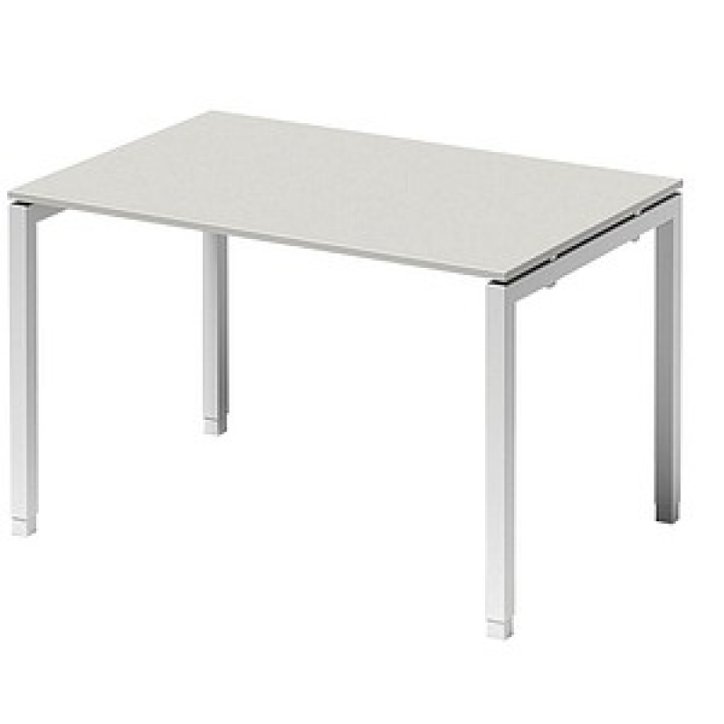 BISLEY Cito höhenverstellbarer Schreibtisch grauweiß, verkehrsweiß rechteckig, 4-Fuß-Gestell weiß 120,0 x 80,0 cm – Bild 1 von 5
