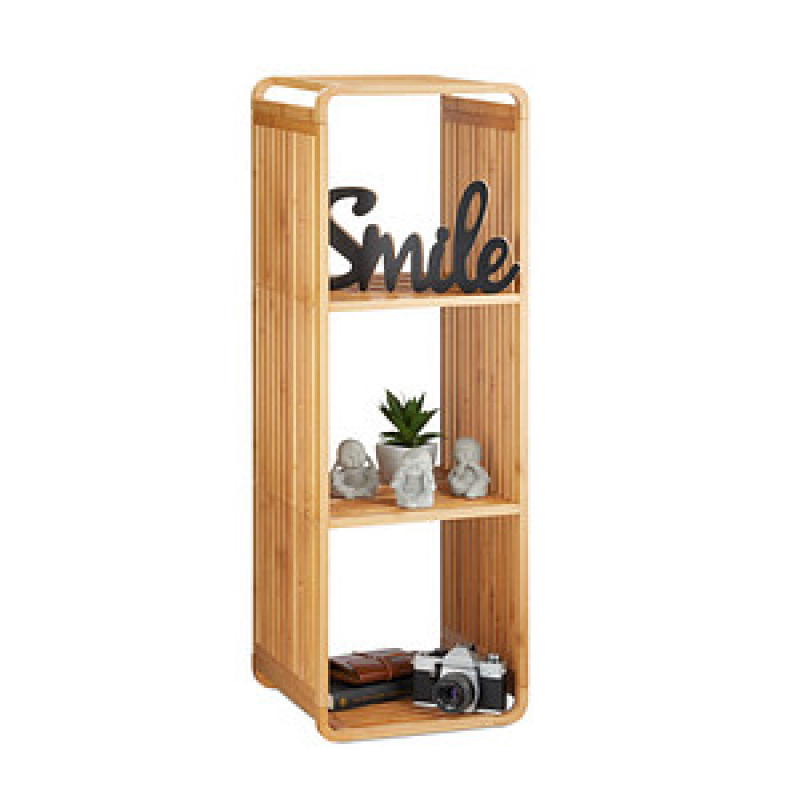 relaxdays Beistellregal braun 33,0 x 33,0 x 96,0 cm, 1 St. – Bild 1 von 8