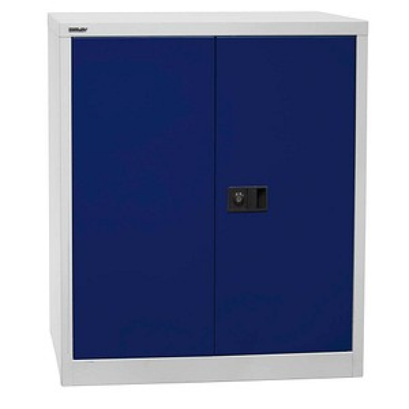 BISLEY Stahlschrank Universal E402A01G505 lichtgrau, oxofordblau 1 Fachboden 91,4 x 40,0 x 100,0 cm, aufgebaut, 1 St. – Bild 1 von 5