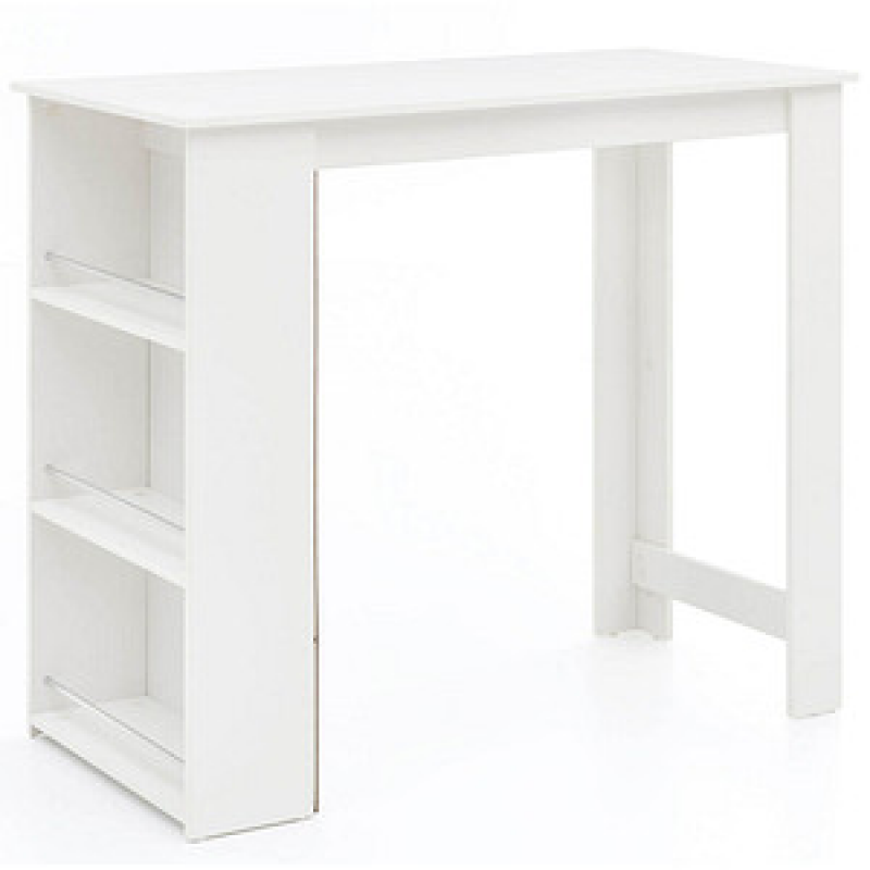 WOHNLING Stehtisch rechteckig Spanplatte weiß 120,0 x 60,0 x 107,0 cm, 1 St. – Bild 1 von 10