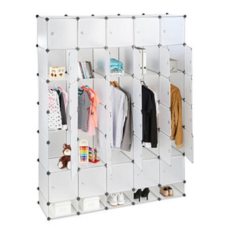 relaxdays Kleiderschrank, 10024527_50 transparent 180,0 x 46,5 x 234,0 cm, 1 St. – Bild 1 von 7