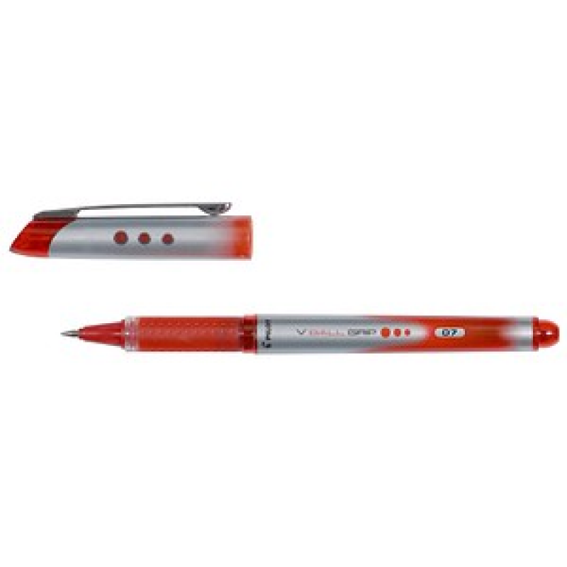 PILOT V-BALL GRIP 07 Tintenroller rot/silber 0,4 mm, Schreibfarbe: rot, 1 St.