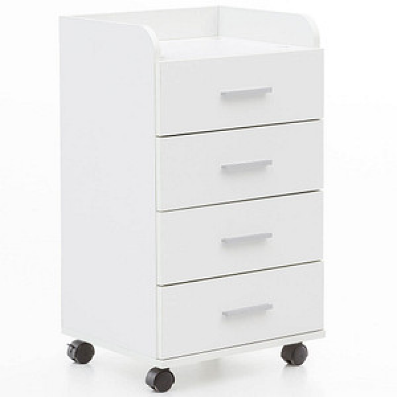 WOHNLING Rollcontainer weiß 4 Auszüge 40,0 x 33,0 x 70,5 cm – Bild 1 von 8