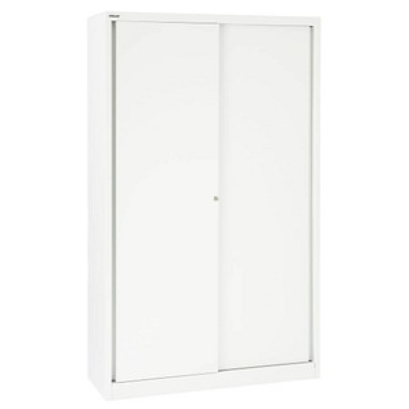 BISLEY Schiebetürenschrank Cito, SD12194S696 verkehrsweiß 4 Fachböden 120,0 x 43,0 x 198,0 cm – Bild 1 von 9