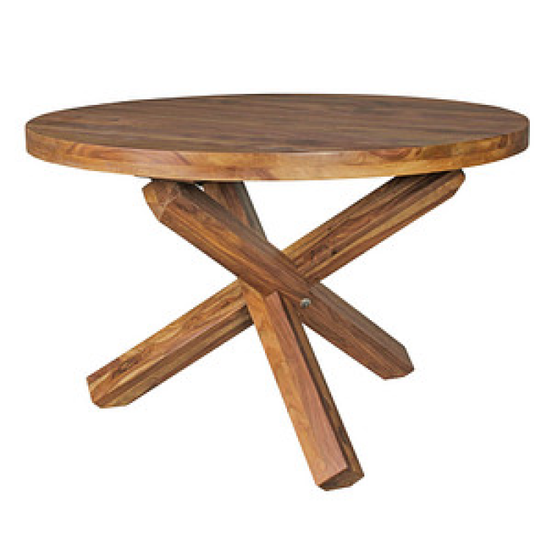 WOHNLING Esstisch sheesham rund, 3-Fuß-Gestell sheesham, 120,0 x 120,0 x 75,0 cm – Bild 1 von 6