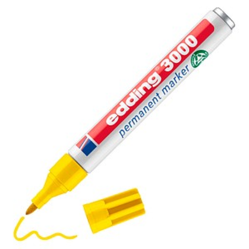edding 3000 Permanentmarker gelb 1,5 - 3,0 mm, 1 St. – Bild 1 von 10
