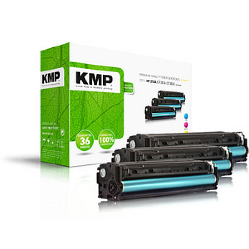 KMP H-T189CMY cyan, magenta, gelb Toner kompatibel zu HP 312A (CF440AM), 3er-Set – Bild 1 von 3