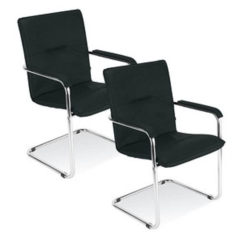 Nowy Styl Besucherstühle Rumba RUMBA CR SP01 schwarz Leder, 2 St. – Bild 1 von 2