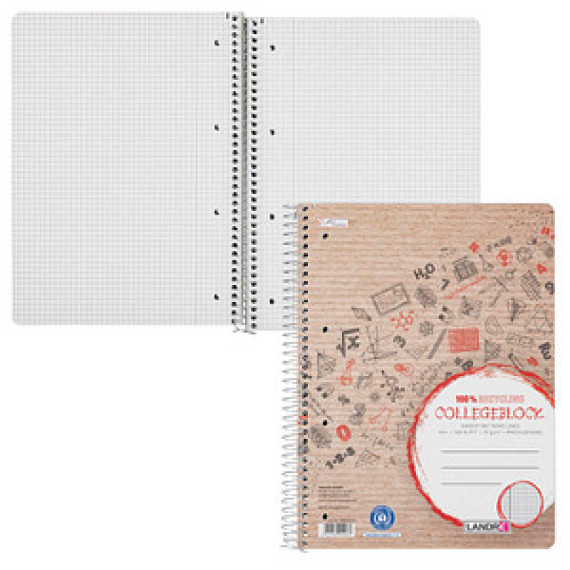 LANDRÉ® Collegeblock Recycling kariert DIN A4 Innenrand, 1 St. – Bild 1 von 7