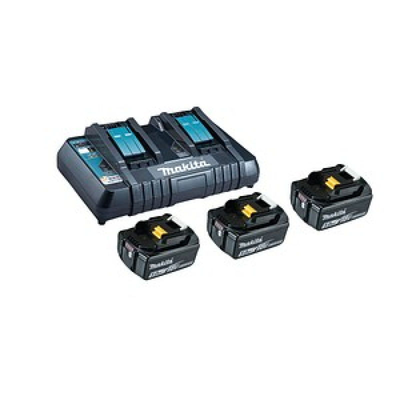 makita Werkzeugakkus mit Schnellladegerät Power Source Kit Lithium-Ionen 3x 5,0 Ah – Bild 1 von 3
