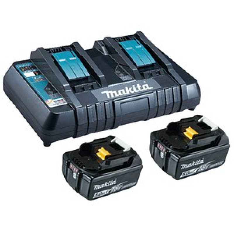 makita Werkzeugakkus mit Schnellladegerät Power Source Kit Lithium-Ionen 2x 5,0 Ah – Bild 1 von 2