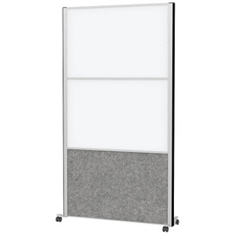 MAUL Akustik-Trennwand MAULconnecto 9622195, dunkelgrau, weiß 100,0 x 182,0 cm mit Rollen, 1 St. – Bild 1 von 8