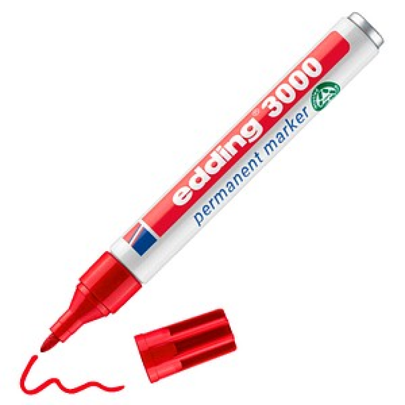 edding 3000 Permanentmarker rot 1,5 - 3,0 mm, 1 St. – Bild 1 von 7