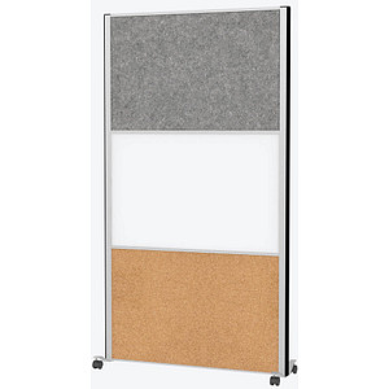 MAUL Akustik-Trennwand MAULconnecto 9651195, braun, dunkelgrau, weiß 100,0 x 182,0 cm mit Rollen, 1 St. – Bild 1 von 8